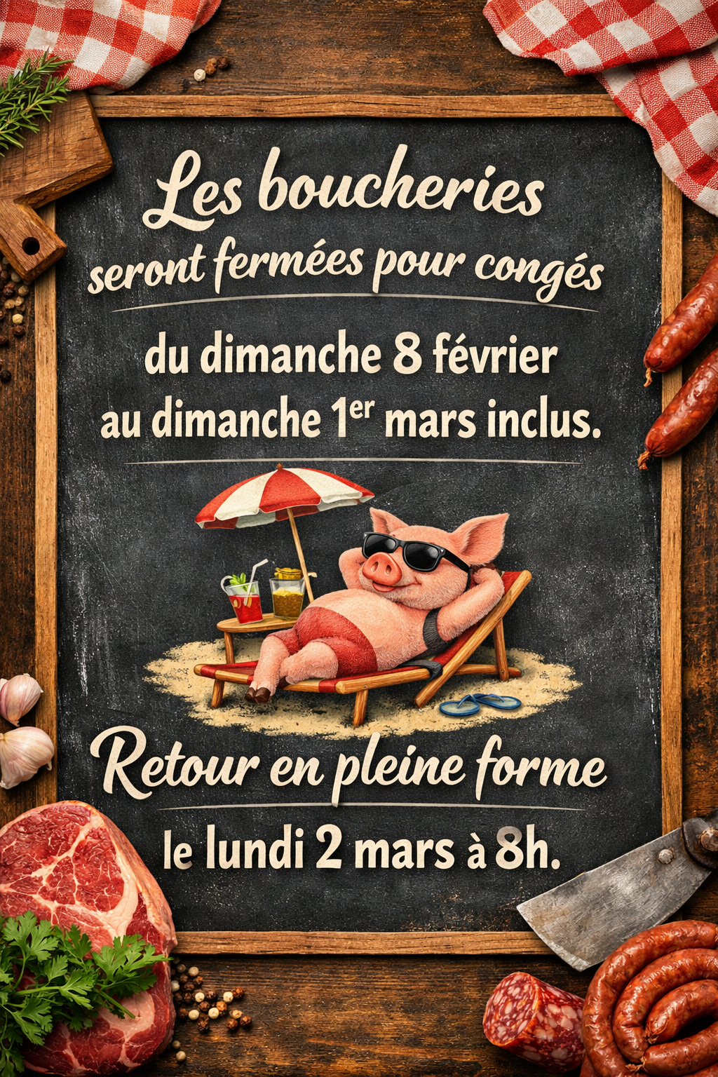 Fermeture pour congés